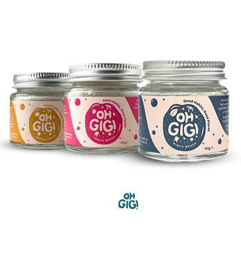 ohGiGI® Organic Tooth Powders 40g and 100g - Minty Brush, Native Brush, Fruity Brush Image