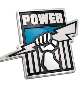 Fan Emblems Port Adelaide Power 3D Chrome AFL Supporter Badge Image