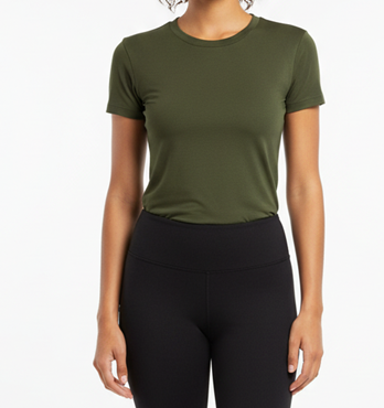 Plain Merino Wool Short Sleeve T-shirt  Image