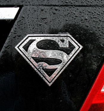 Fan Emblems Superman 3D Car Badge - Classic Logo (Black and Chrome) Image