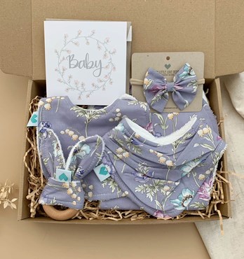 Girls Handmade Baby Gift Box – Wild Lavender Image