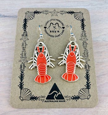 Crayfish Silver- Plated Hook Earrings Image