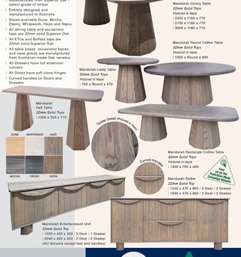 Mandurah - Superior Oak collection of Dining, Case goods and Occasional Image
