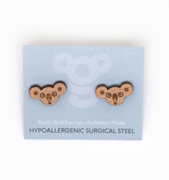 Wooden Stud Earrings Image