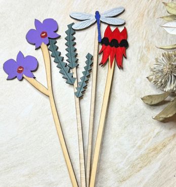 Hand Painted Wooden Everlasting Stems Image