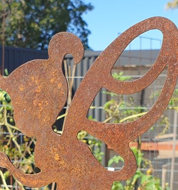 Fairy Pot Decoration - Australian Made Rusted Metal Garden Art Image