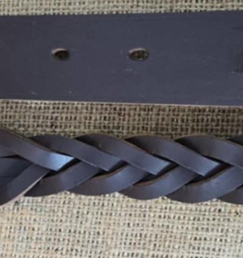 Leather Belts - Mystery Plait with SS or Brass Buckle & Keeper Image