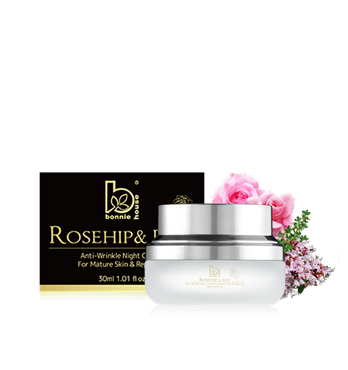 Bonnie House Rosehip & Rose Anti-Wrinkle Night Cream for Mature Skin & Repairing 30ml Image