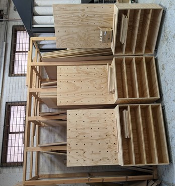 Freestanding Pegboard Shelving Unit Image