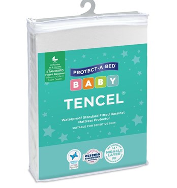 TENCEL™ Waterproof Standard Fitted Bassinet Mattress Protector Image