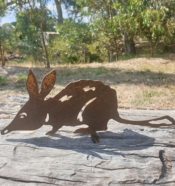 Bilby Garden Stake - Australian Made Rusted Metal Garden Art Image