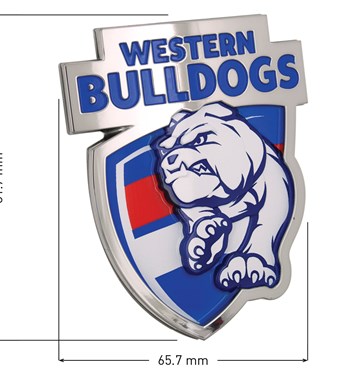 Fan Emblems Western Bulldogs 3D Chrome AFL Supporter Badge Image