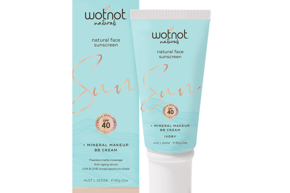 Wotnot Natural Face Sunscreen + Mineral make-up Light BB Cream SPF 40