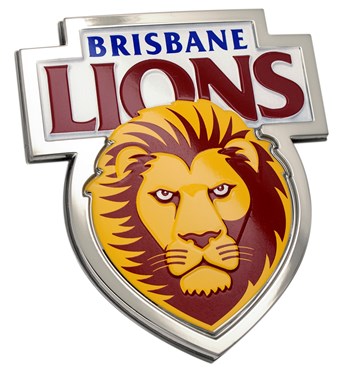Fan Emblems Brisbane Lions 3D Chrome AFL Supporter Badge Image