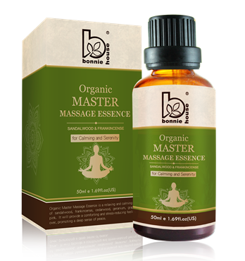 Bonnie House Organic Master Massage Essence SANDALWOOD & FRANKINCENSE for Calming and Serenity 50ml _ Certified Organic ACO Image