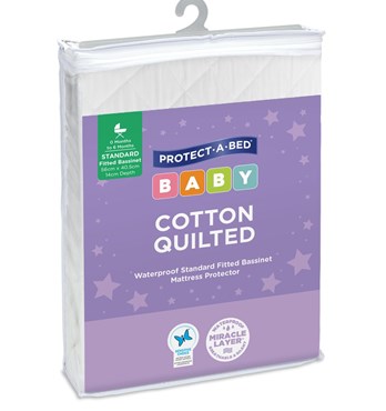 Cotton Quilted Waterproof Standard Fitted Bassinet Mattress Protector Image