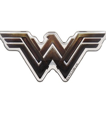 Fan Emblems Batman v Superman: Dawn of Justice Domed Chrome Car Decal - Wonder Woman Logo Image