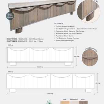 Mandurah - Superior Oak collection of Dining, Case goods and Occasional