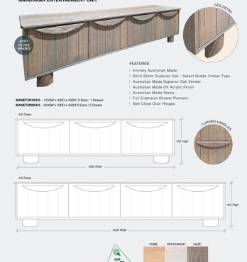 Mandurah - Superior Oak collection of Dining, Case goods and Occasional Image