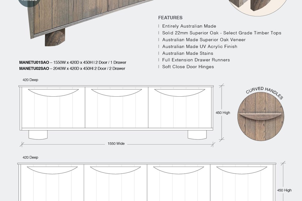 Mandurah - Superior Oak collection of Dining, Case goods and Occasional