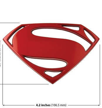 Fan Emblems Batman v Superman: Dawn of Justice 3D Car Badge - Superman Logo (Red Chrome) Image