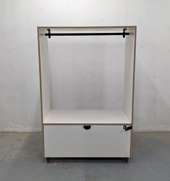 Boxed Hanging Rack With Lockable Storage Image