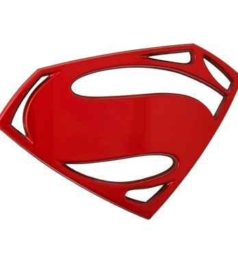 Fan Emblems Batman v Superman: Dawn of Justice 3D Car Badge - Superman Logo (Red Chrome) Image