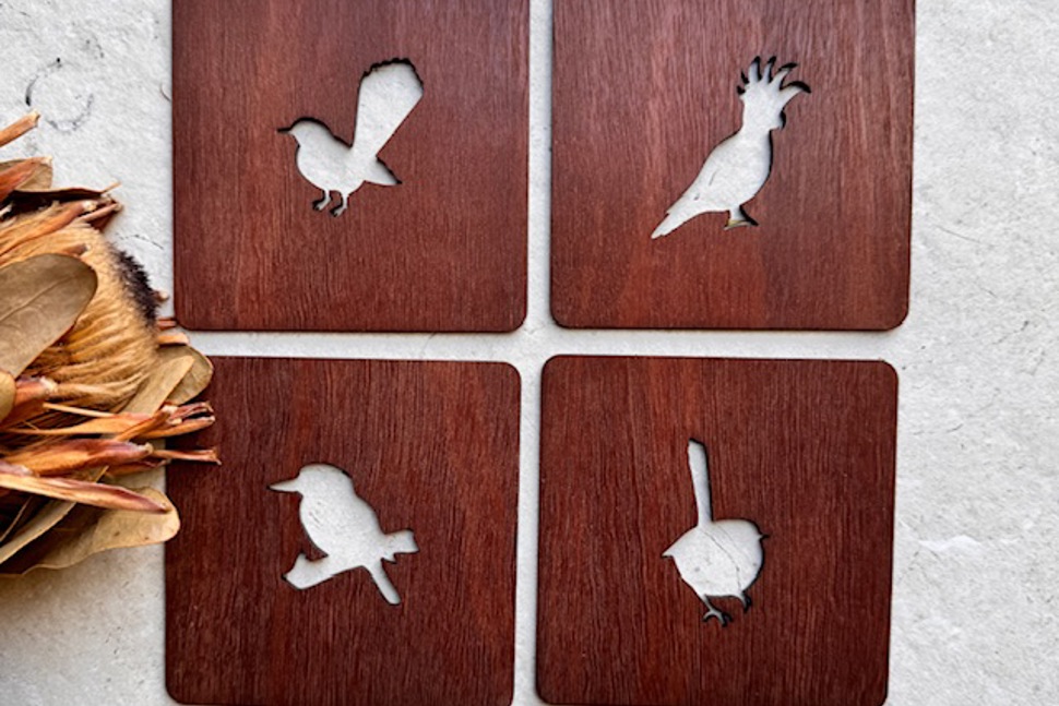Australian Native Bird Wood Coasters