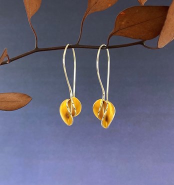 Gold earrings, jewellery Image