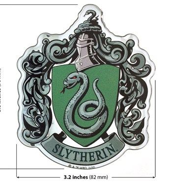 Fan Emblems Harry Potter Domed Chrome Car Decal - Slytherin Crest Image