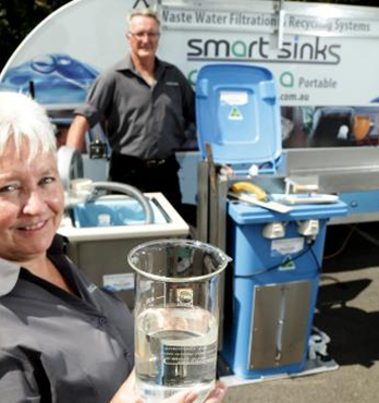 Smart Sinks Tool Washing Station for collection of solids and recycling of water (SS-WB25-240L-12V-BT) Image