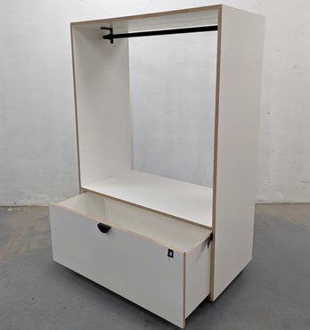 Boxed Hanging Rack With Lockable Storage Image