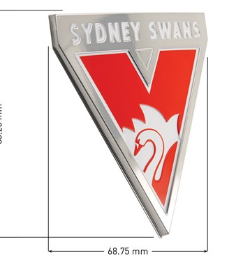 Fan Emblems Sydney Swans 3D Chrome AFL Supporter Badge Image