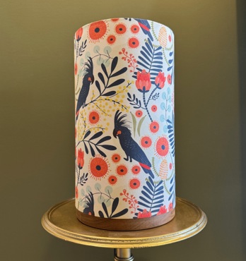 Cylinder Fabric and Tallowwood Table Lamps  Image