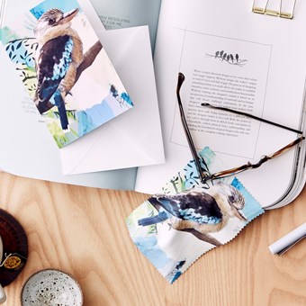 Screen/lens cloths with matching greeting card