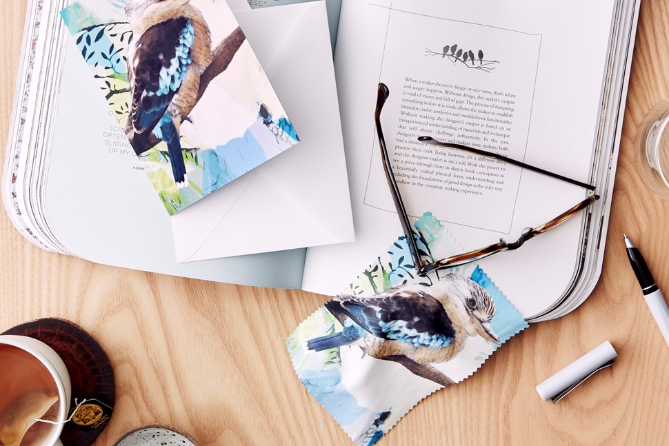 Screen/lens cloths with matching greeting card