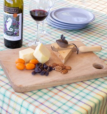 Huon Pine Cheese Knife & Cheese Rest With Mouse Image