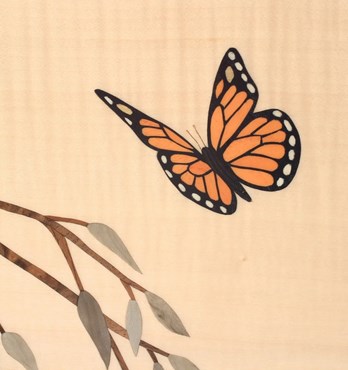 Monarch Butterfly Marquetry Artwork Image