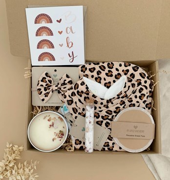 Baby Girl and Mum Hamper – Animals Print – Brown Image