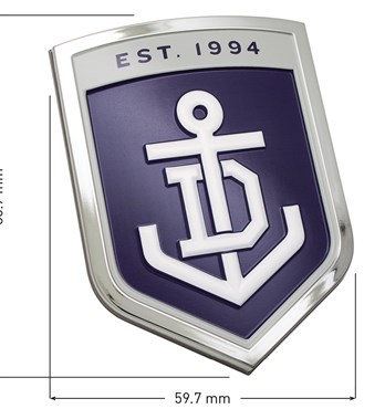 Fan Emblems Fremantle Dockers 3D Chrome AFL Supporter Badge Image