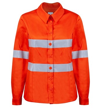 Signature Women’s Hi Vis Full Buttoned Safety Work Shirt Image