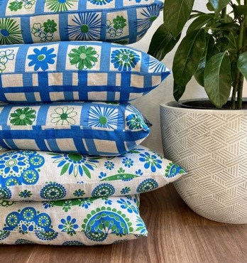 Screen Printed Linen Cushions Image
