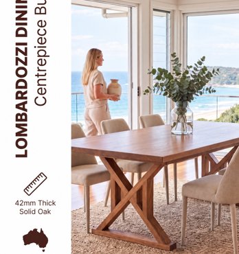 Lombardozzi Collection - Exclusive Harvey Norman Australian wide.....................Exclusive Harvey Norman  - Australian designed and made in regional Victoria, from Superior Oak (SO-select grade of timber)..AND NOW !!!!   TASOK -  Australian Tasmanian  Image