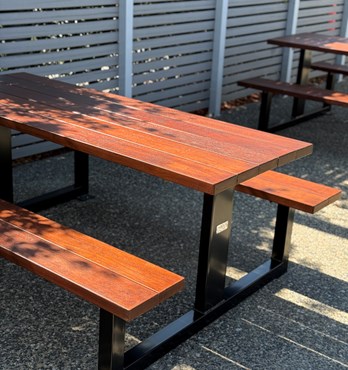 Heavy-duty and custom outdoor furniture, Picnic Tables, Table and Bench Settings Image