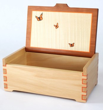 Monarch Butterfly Marquetry Box Image