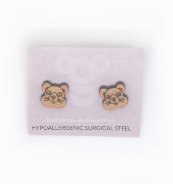 Wooden Stud Earrings Image