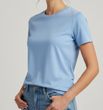Plain Merino Wool Short Sleeve T-shirt  Image