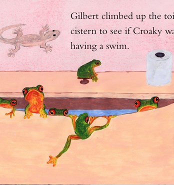 Children's Book  - Where is Croaky? (green tree frog) Image