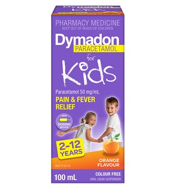 Dymadon Paracetamol for Kids Orange 2-12 Years 100mL Image