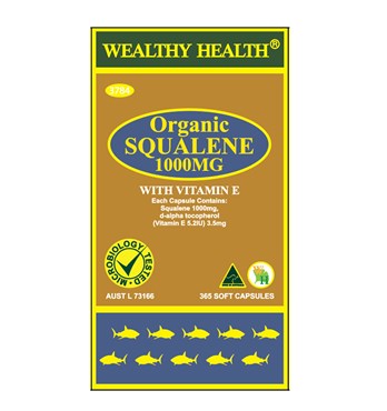 Wealthy Health Organic Squalene 1000mg with Vitamin E Image